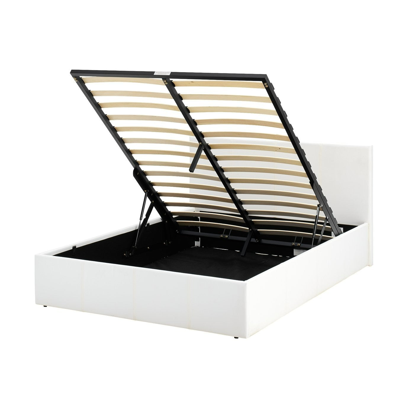 Home Lavendon Kingsize End Lift Ottoman Bed - White | Gas lift king bed