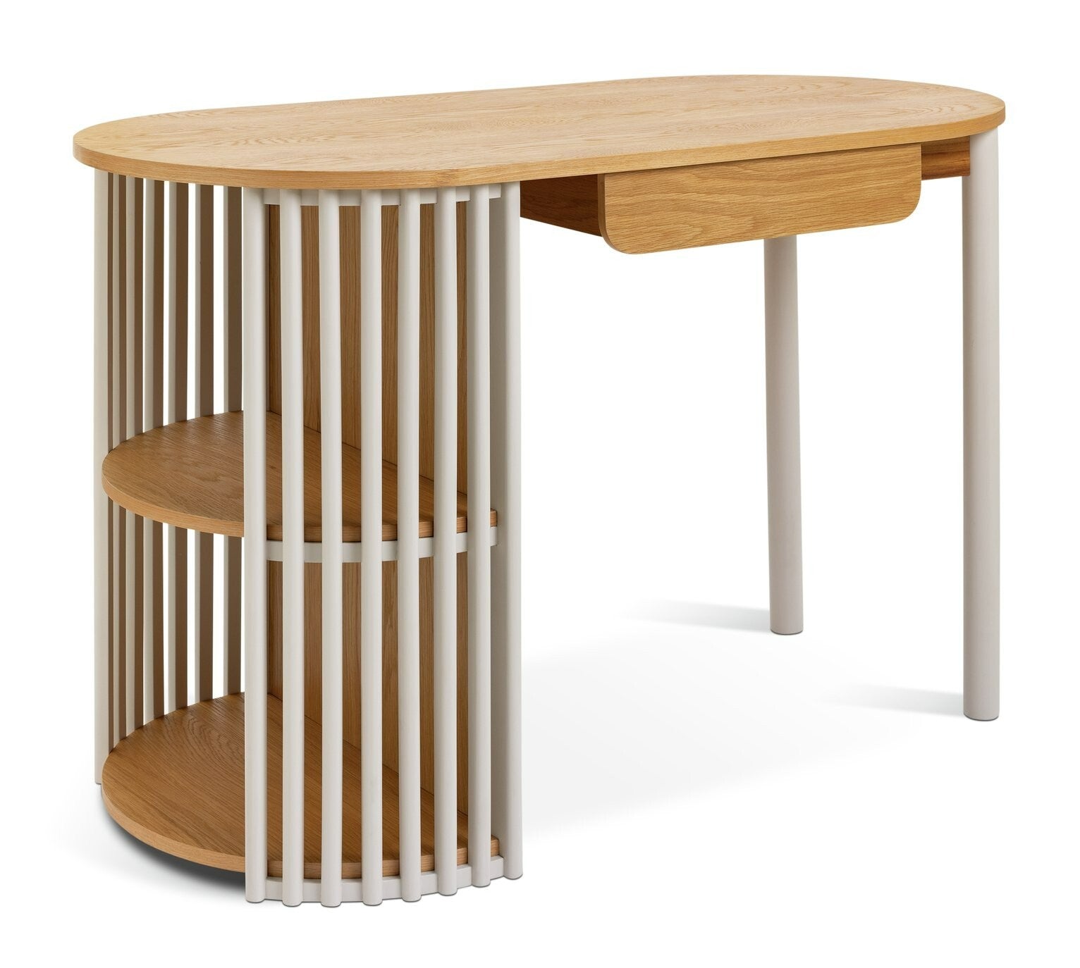 Rita 1 Drawer Office Desk - Natural