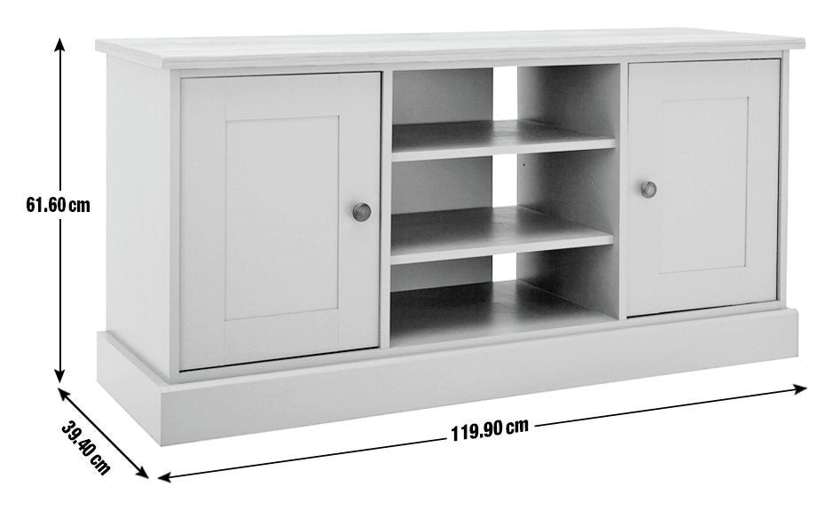 Home Winchester 2 Door TV Unit - Cream | compact TV stand