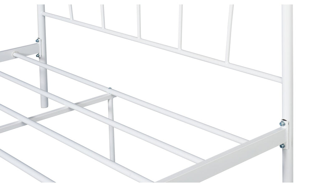 Home Fleur Kingsize Metal Bed Frame - White | Sturdy Durable Mattress Support