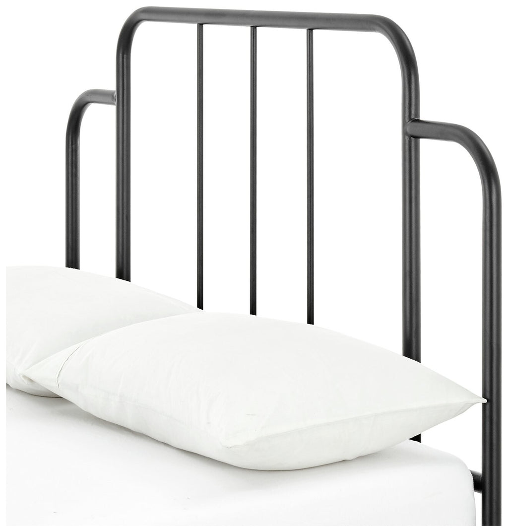 Jacques Double Metal Bed Frame Black | Sturdy Bedroom Furniture with Mattress