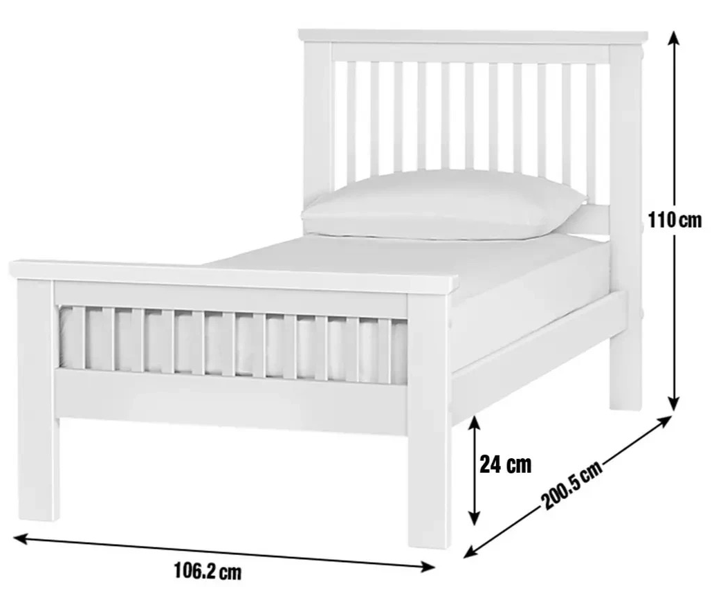 Home Aubrey Single Wooden Bed Frame - Two Tone (S)
