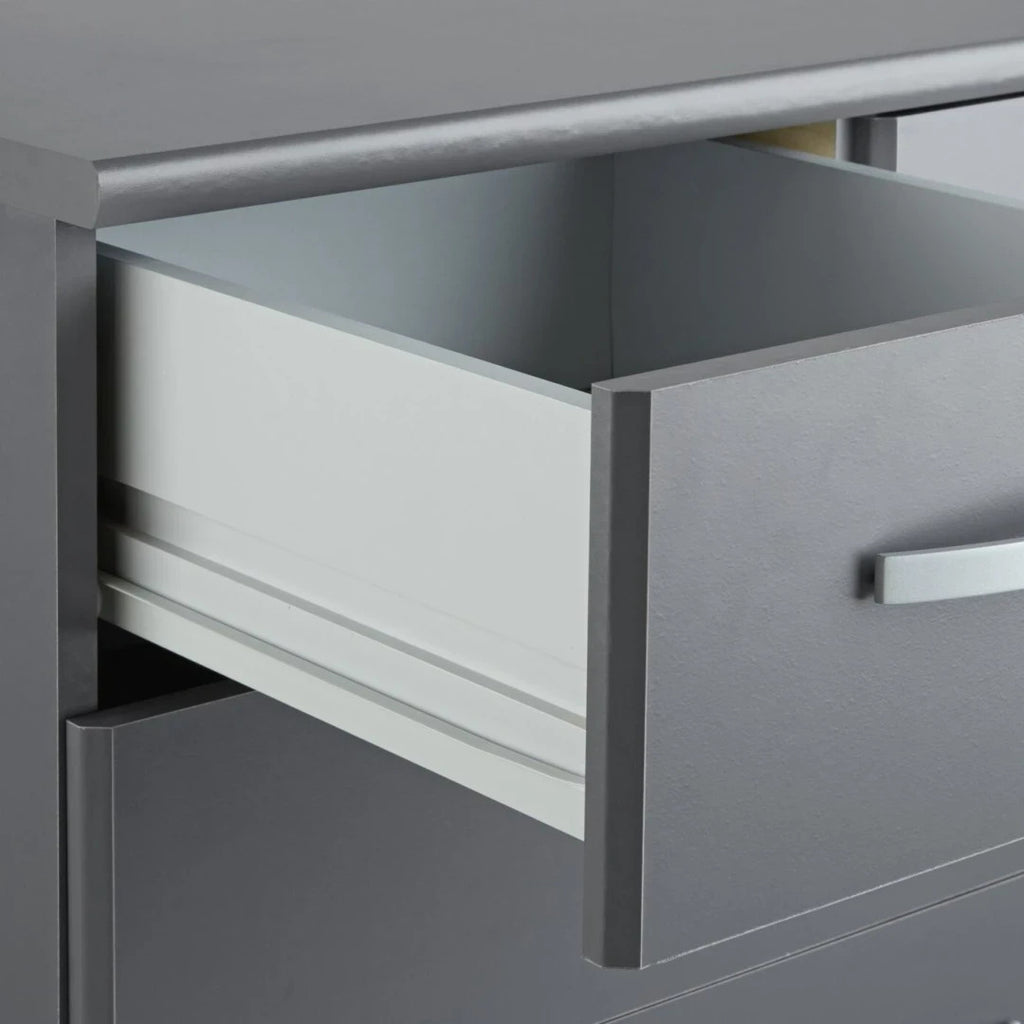 Home Hallingford 5+2 Drawer Chest - Anthracite | narrow tall drawer unit