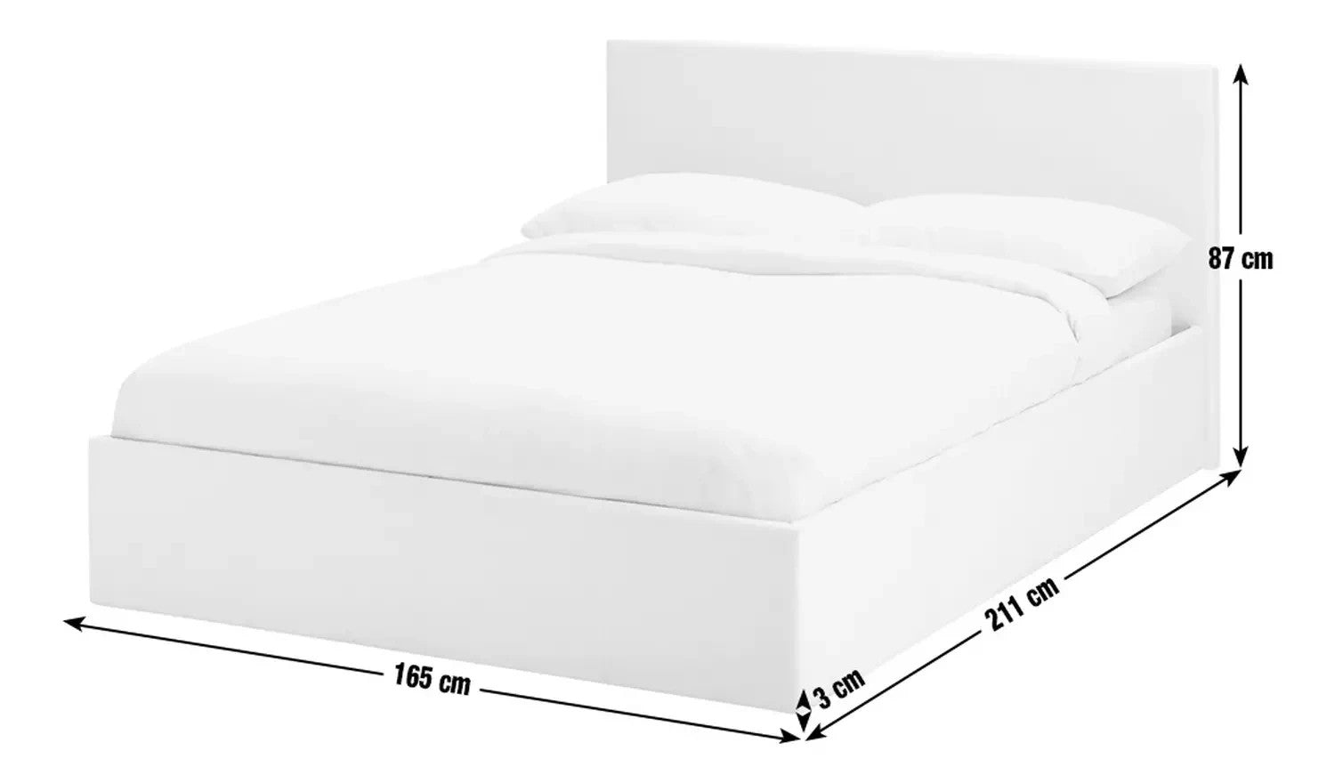 Home Lavendon Kingsize End Lift Ottoman Bed - White (S)