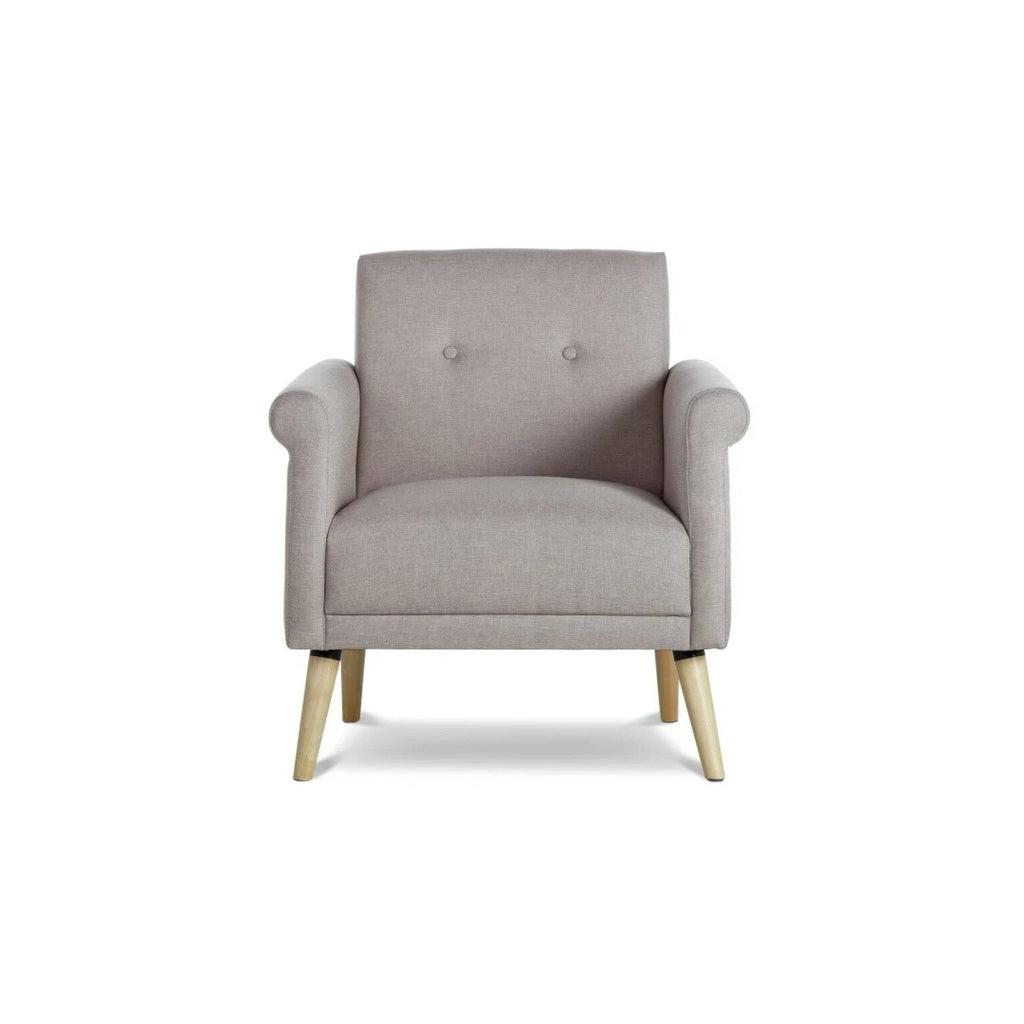 Evie Fabric Armchair in a Box - Natural | Compact Fabric Armchair