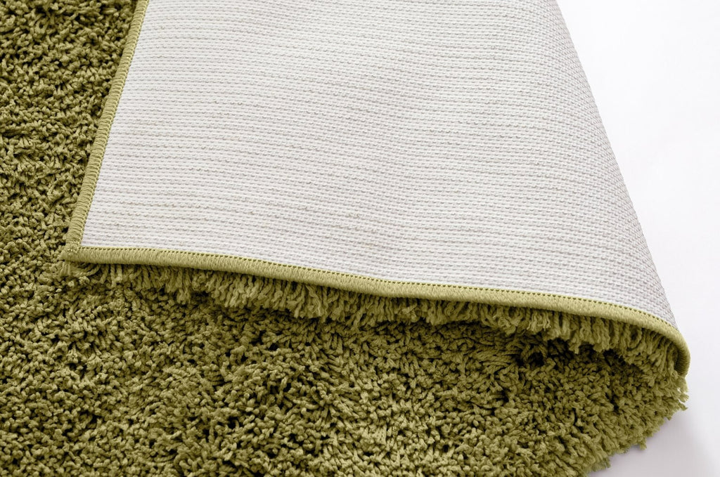 Noodle Plain Olive Shaggy Rug - 230x160cm