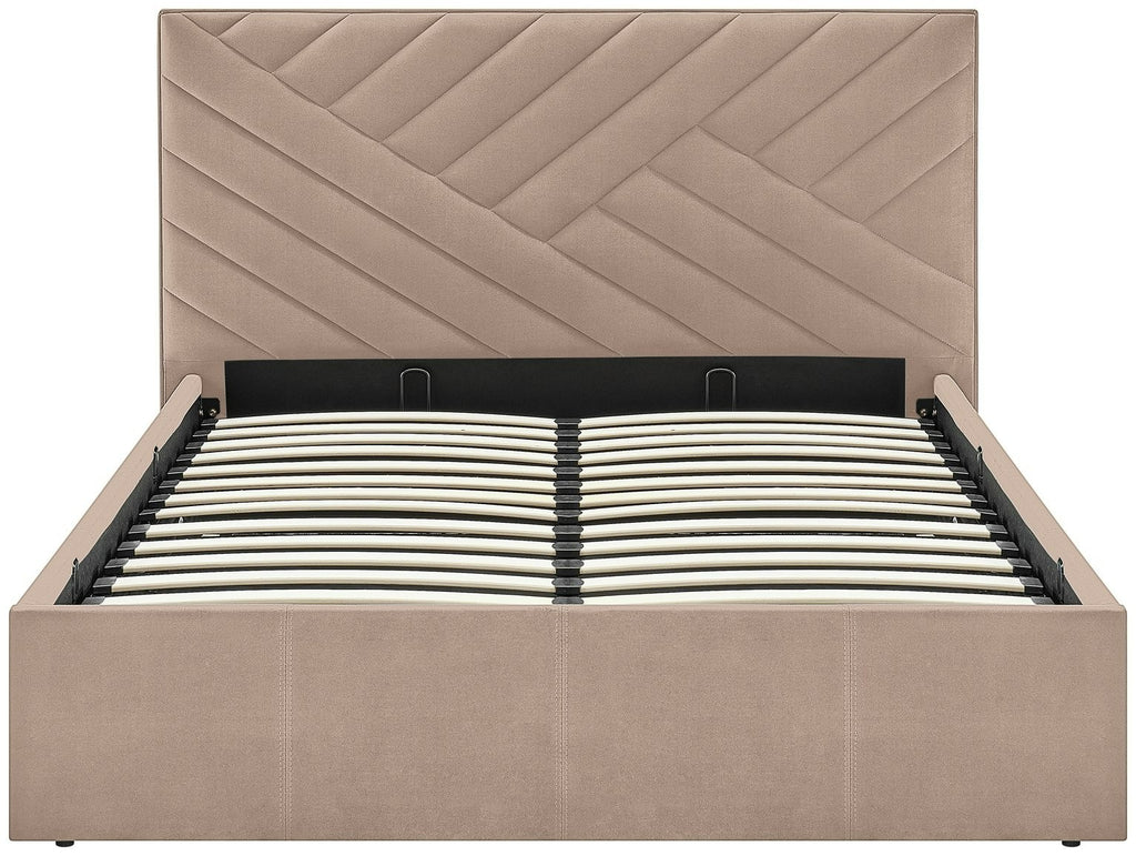Home Luca End Lift Small Double Ottoman Bed - Latte | Storage bed small double