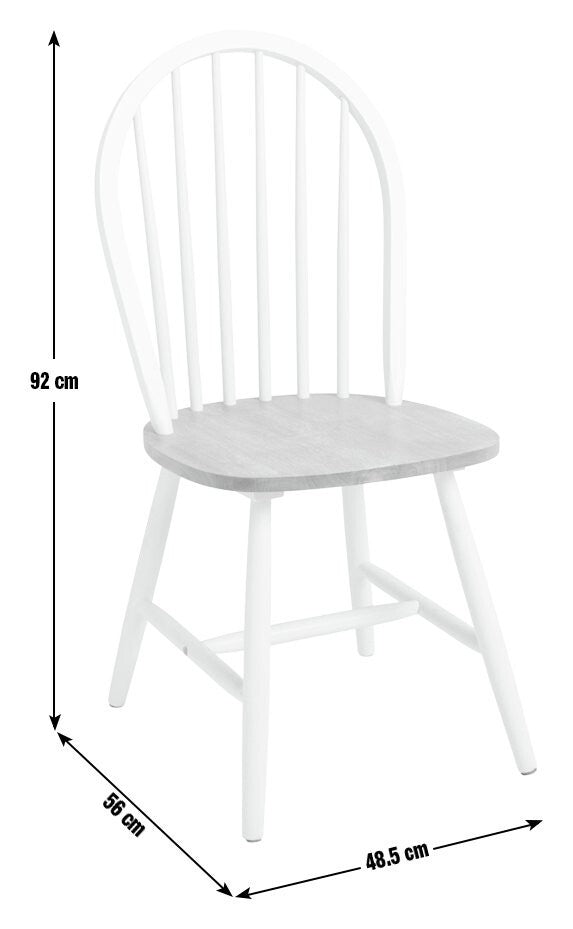 Habitat Burford Pair of Solid Wood Dining Chairs - Dark Grey | Kitchen Dining