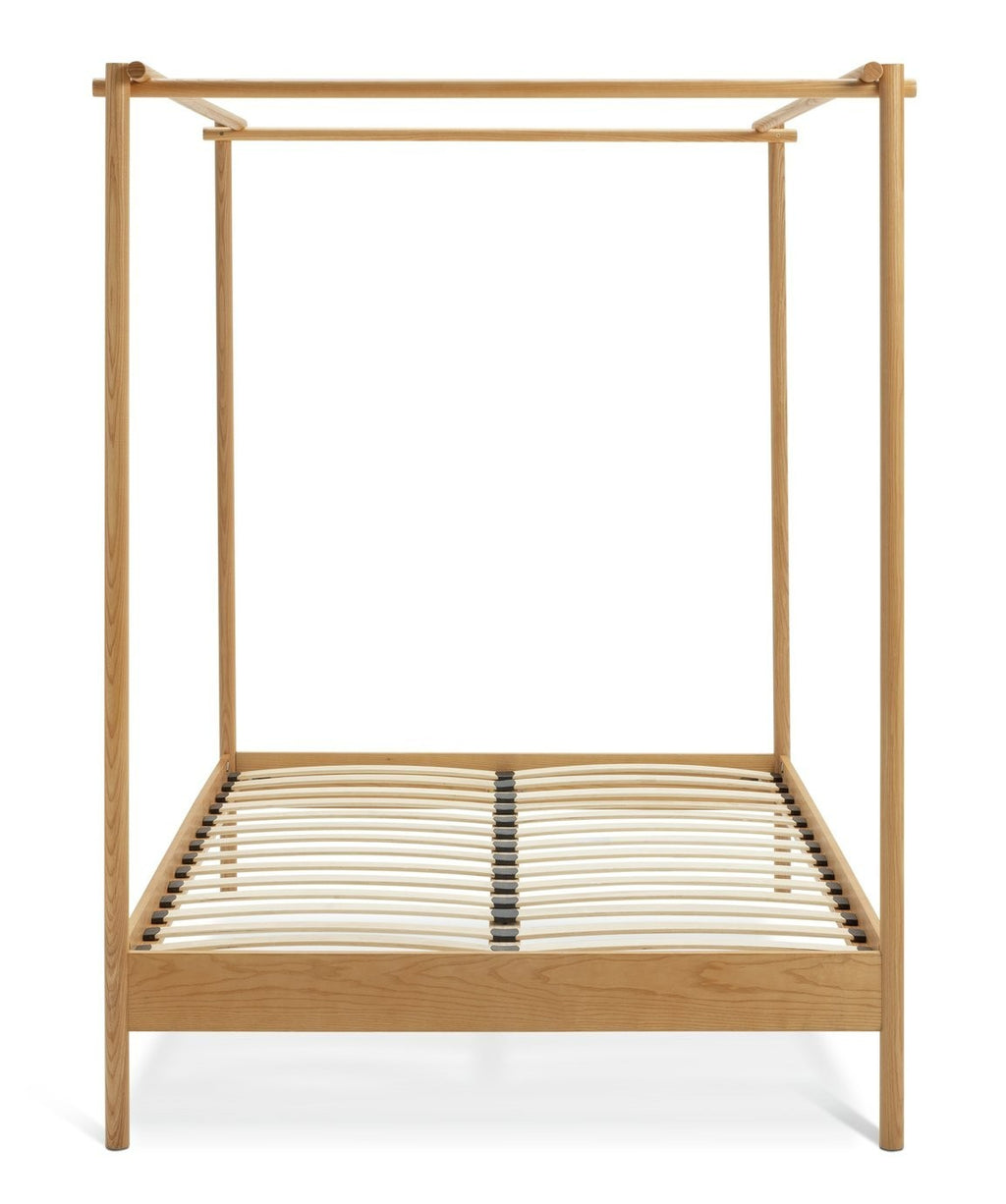 Akari 4 Poster Kingsize Wooden Bed Frame - Natural | King size poster bed