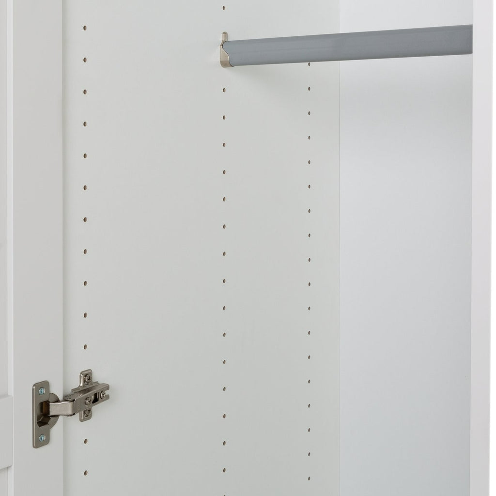 Munich Panelled 2 Door Wardrobe - White | Modern white wardrobe