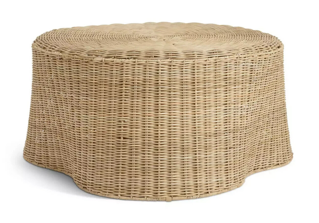 Habitat 60 Kaya Coffee Table - Natural | Rattan Round Table, Boho Living Room