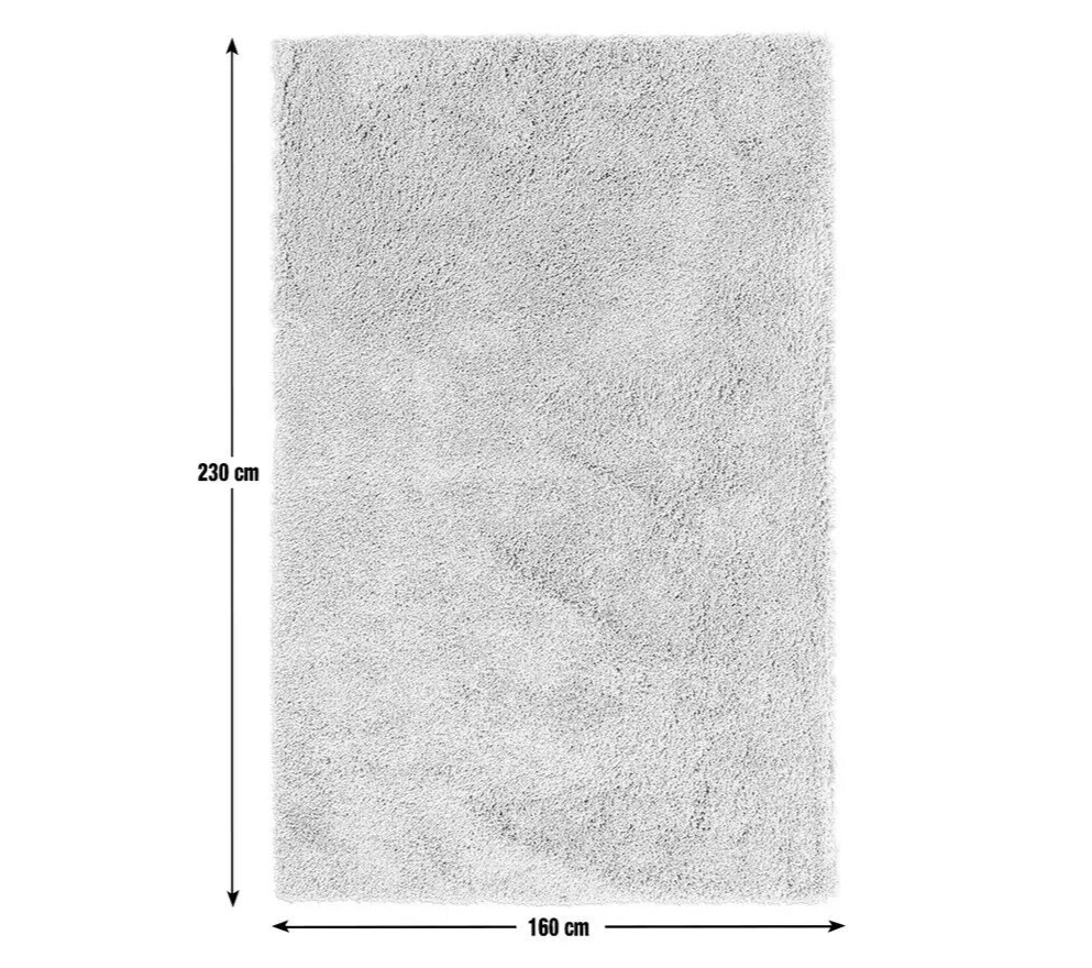 Habitat Noodle Shaggy Plain Rug - Cream - 160x230cm | Soft Textured Carpet Rug