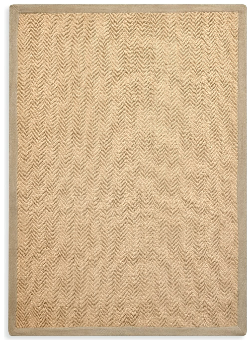 Herringbone Neutral Boarder Jute Rug - 230x160cm
