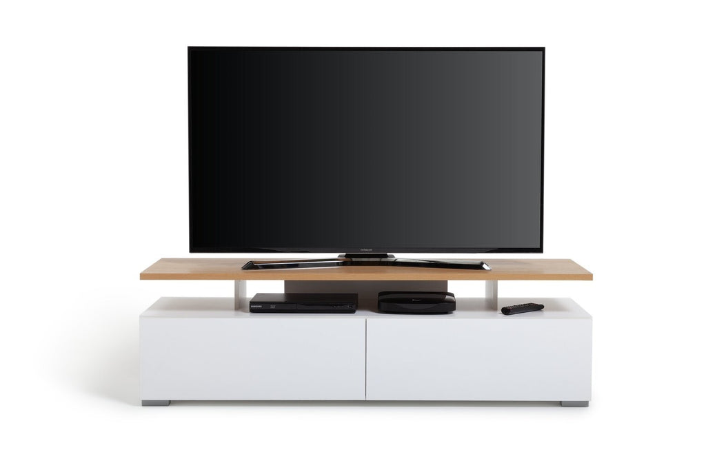 Habitat Floating Top TV Unit White Oak | Modern TV Stand Storage Cabinet Living