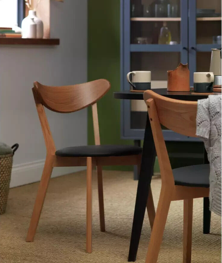 Habitat Sophie Pair of Faux Leather Dining Chair - Oak