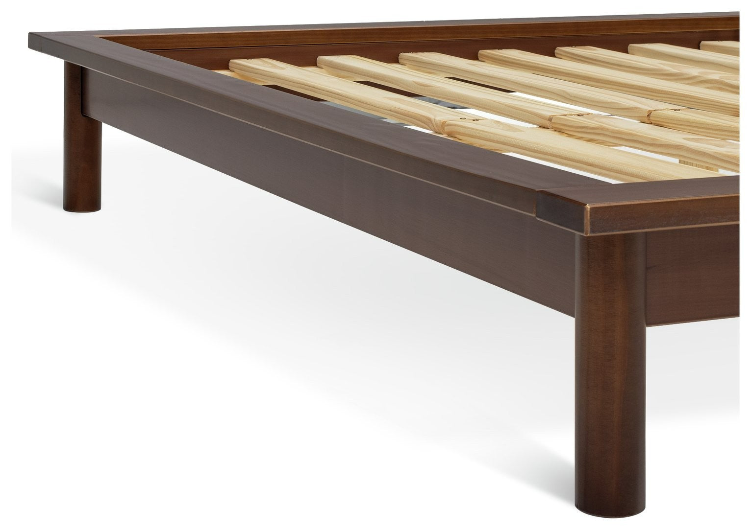 Akio Double Wooden Platform Bed Frame - Walnut | Platform bed frame double