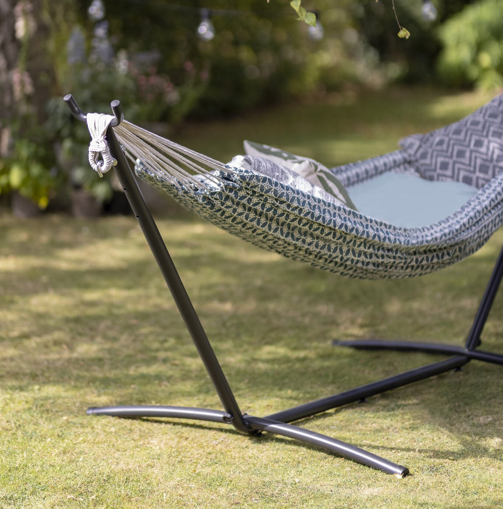 Habitat Boho Hammock with Metal Stand | Portable Indoor Outdoor Hanging Bed