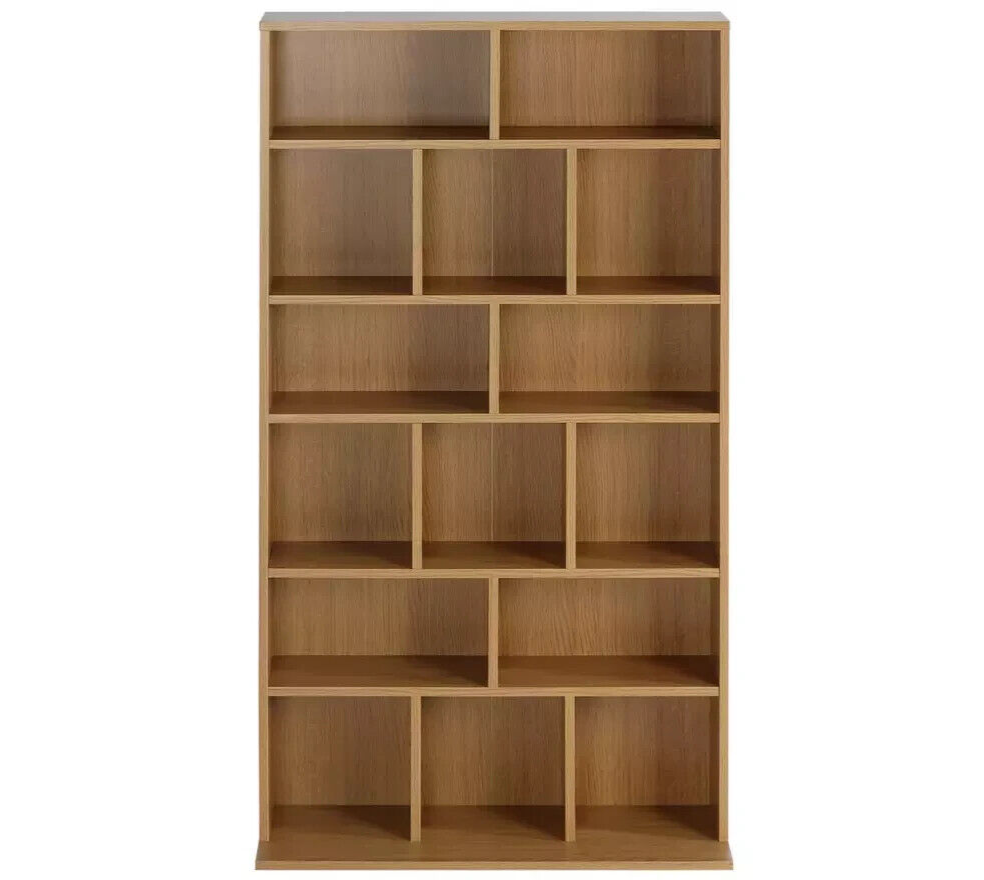 Wide CD and DVD Unit - Oak Effect