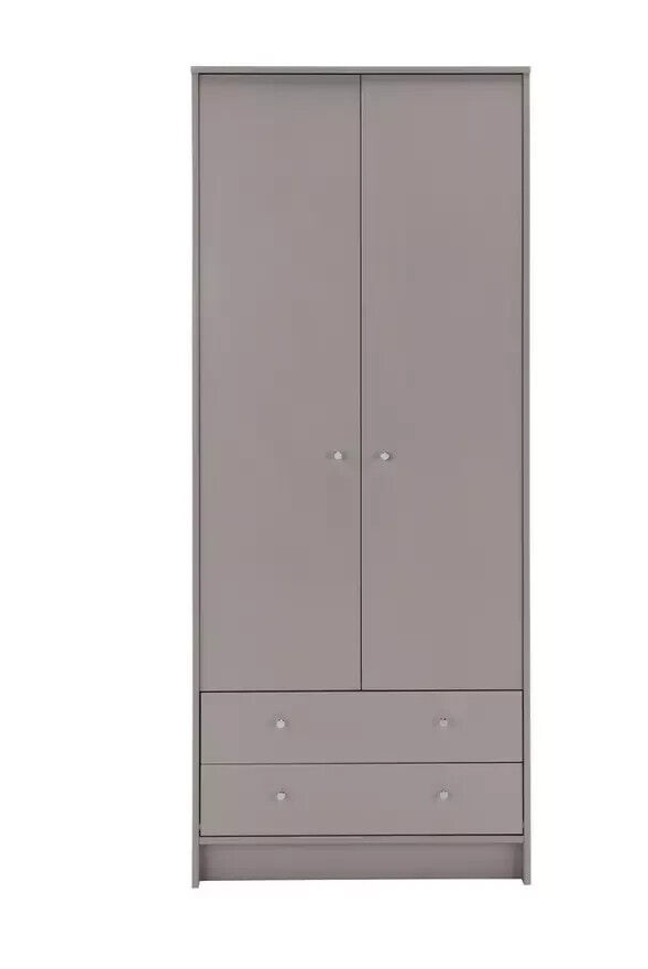 Malibu 2 Door 2 Drawer Wardrobe - Grey ( B Grade )
