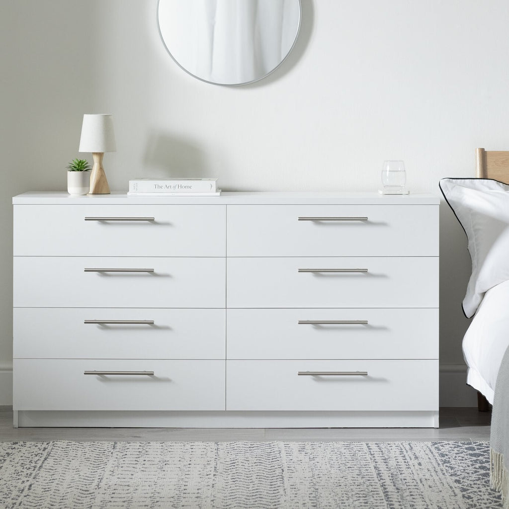 Home Brisbane 8 Drawer Chest - White ( B Grade  56428 )