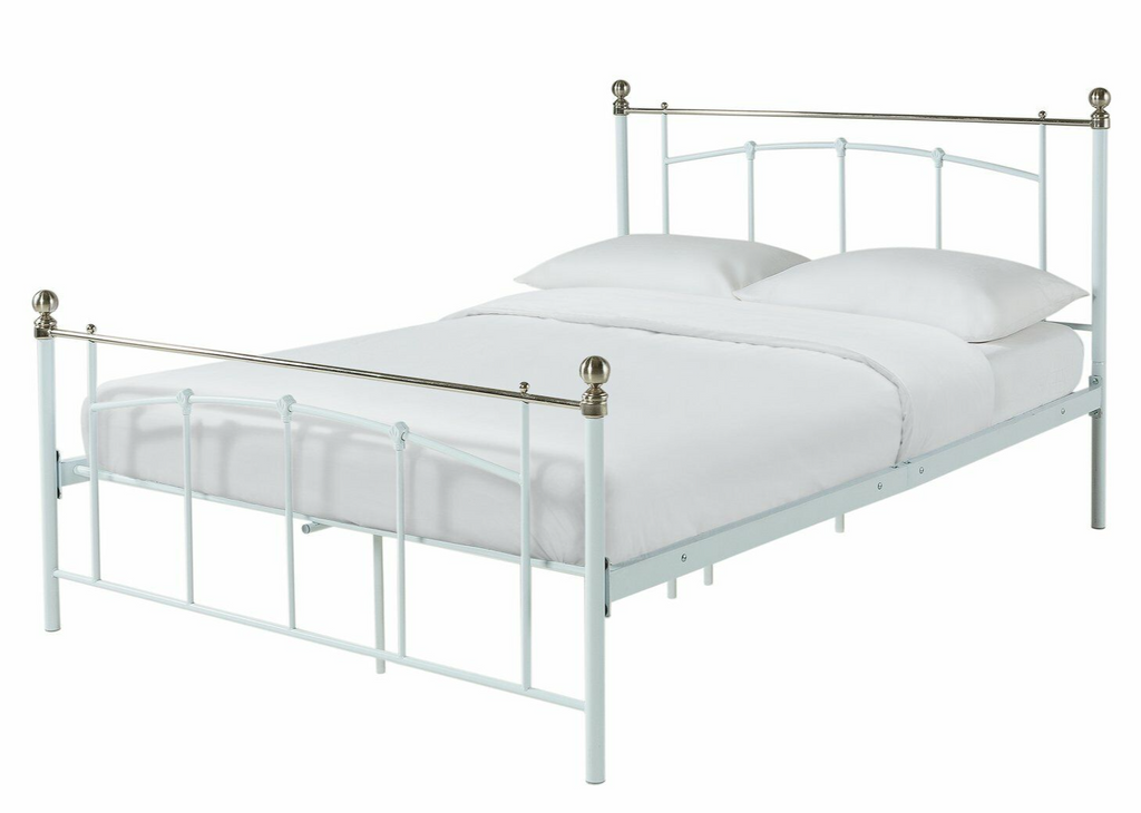 Yani Double Metal Bed Frame - White