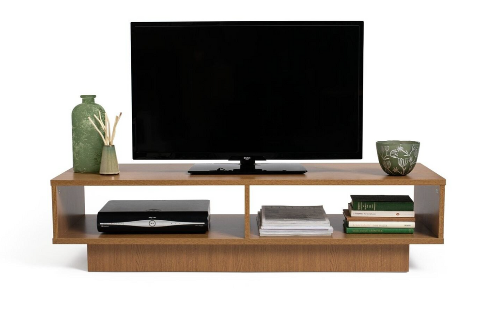 Habitat Cubes TV Unit Oak Effect | Compact TV Stand Open Shelves Media Storage