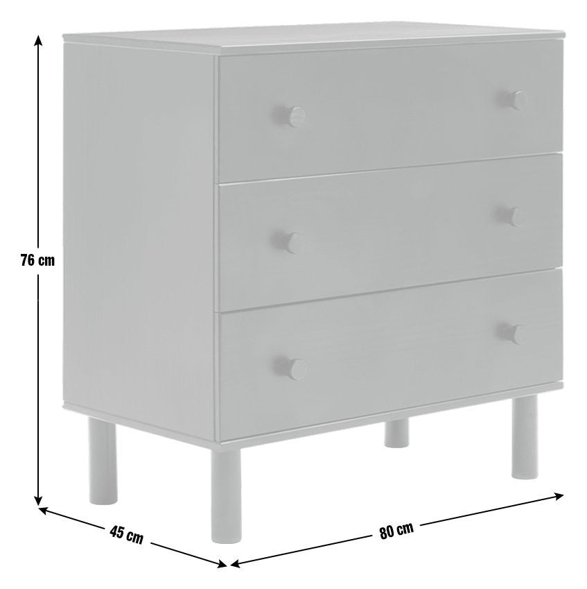 Akio 3 Drawer Chest - Black | Black drawer cabinet