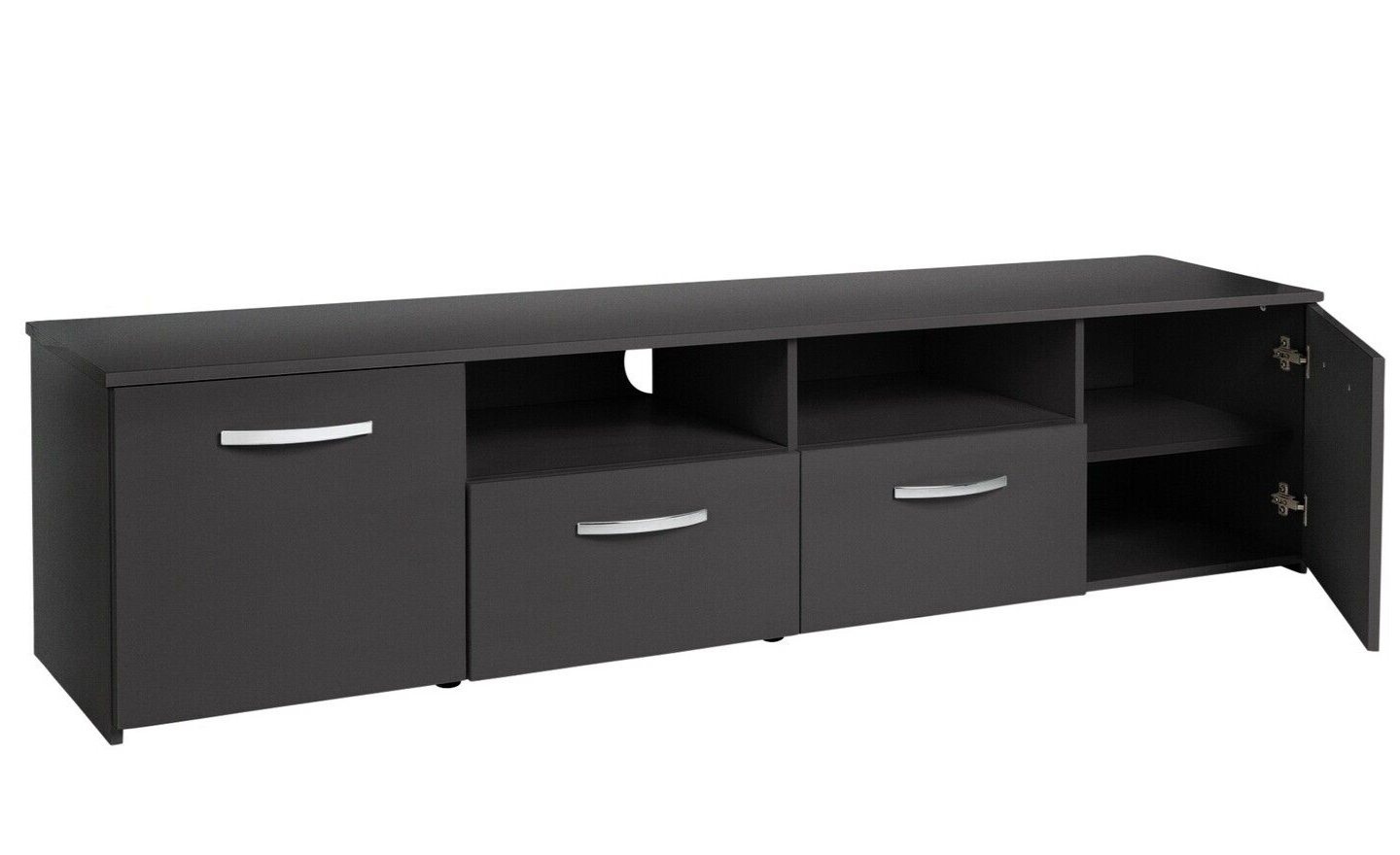 Home Hayward 2 Door TV Unit - Black Gloss | Entertainment Furniture Storage Unit