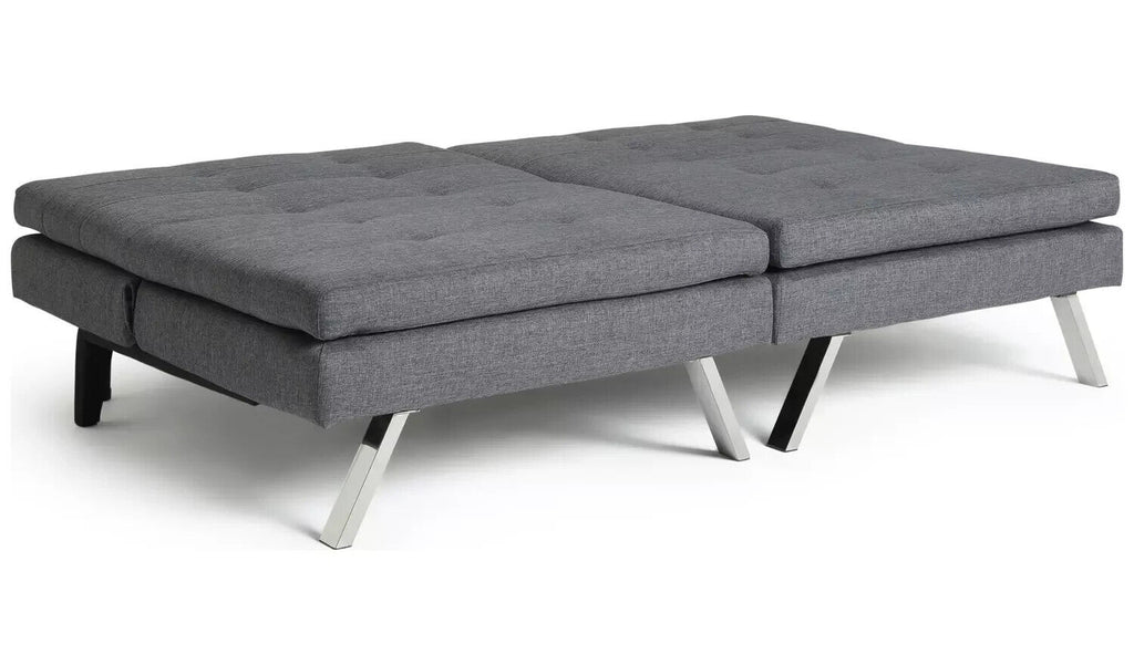 Home Duo Fabric 2 Seater Clic Clac Sofa Bed - Charcoal | Living Room Furniture
