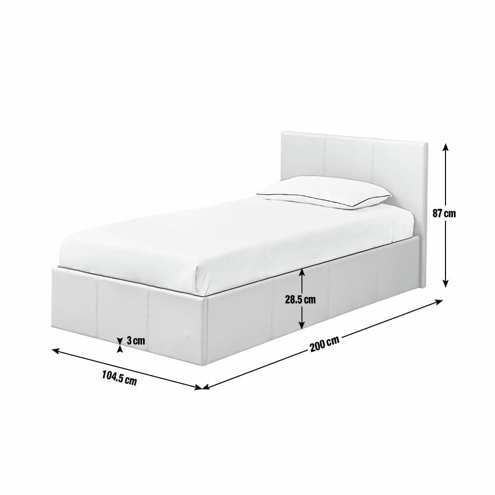 Home Lavendon Single Side Open Ottoman Bed Frame- Grey | Lift-up storage bed