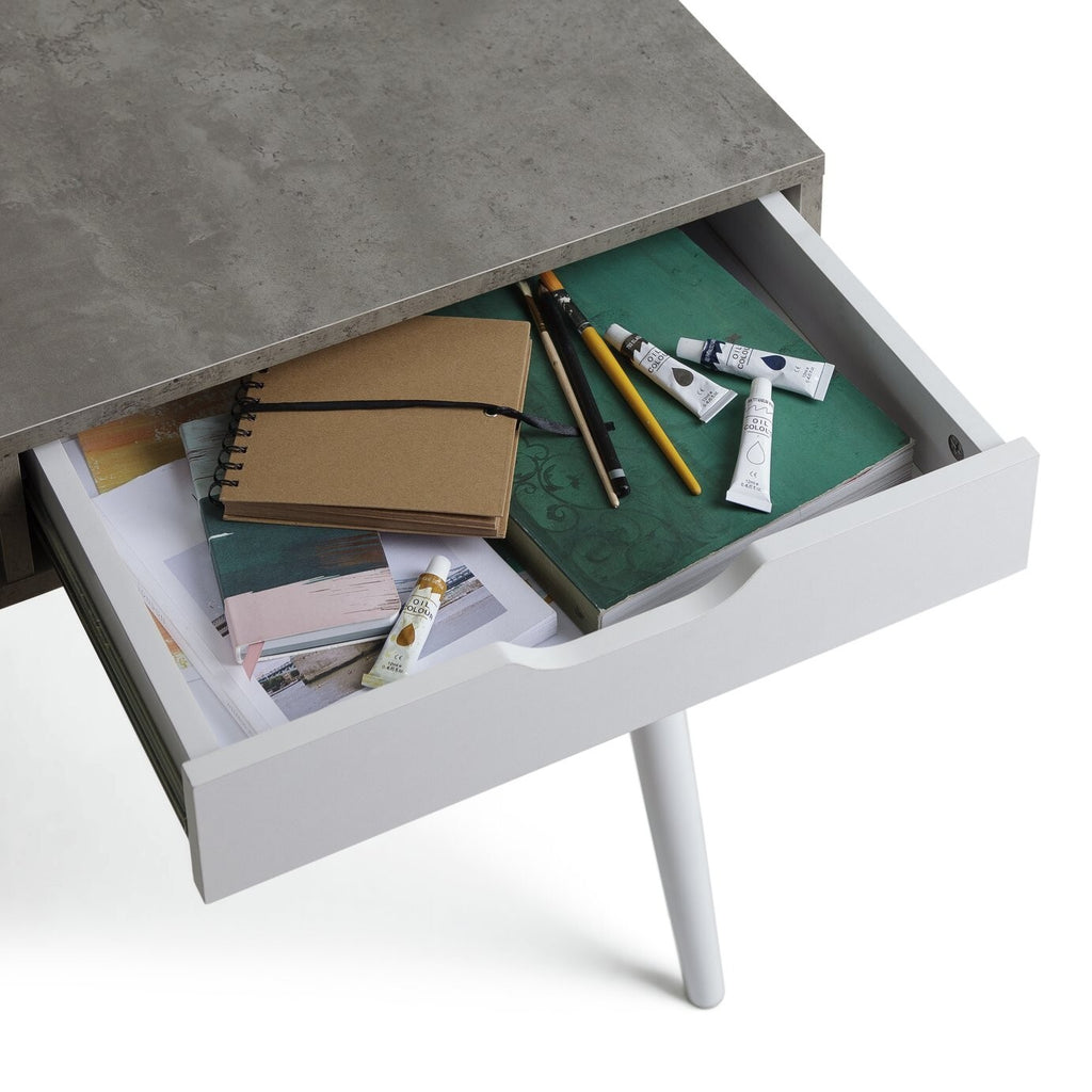 Habitat Concrete Style Office Desk - Grey | Sturdy Workstation for Home Office