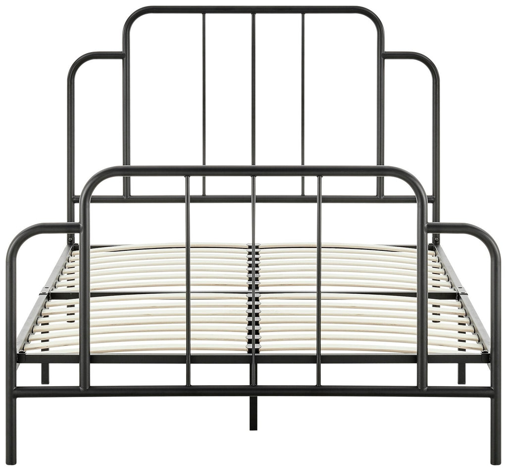 Jacques Double Metal Bed Frame Black | Sturdy Durable Support Base Modern Design