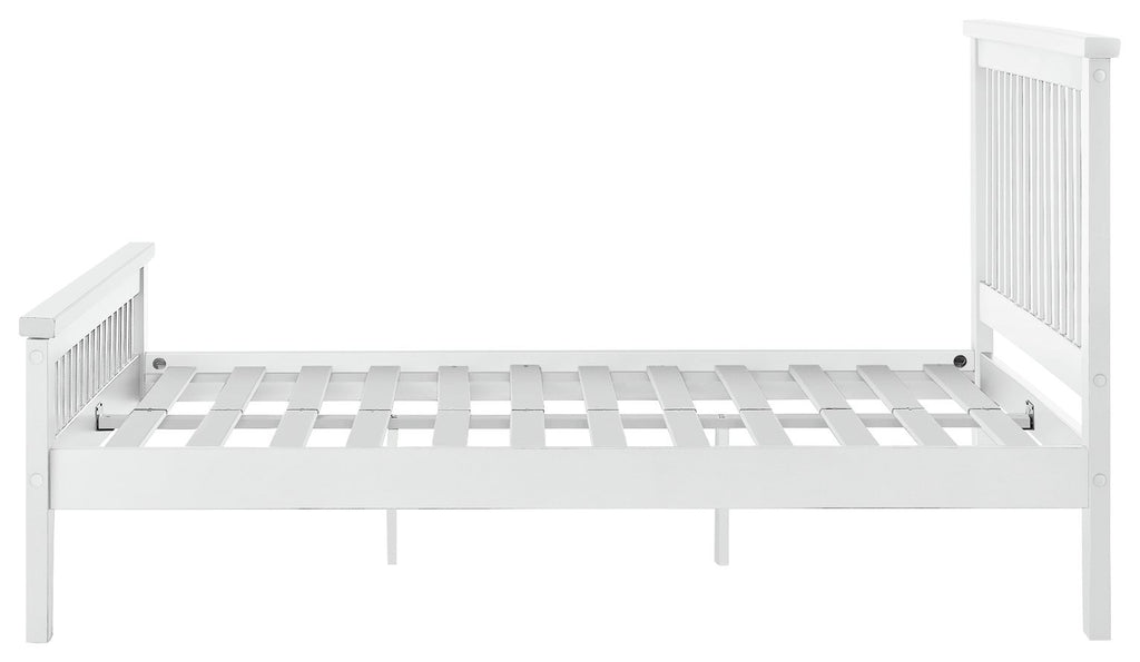 Home Aubrey Double Wooden Bed Frame - White | Wooden Bed Frame