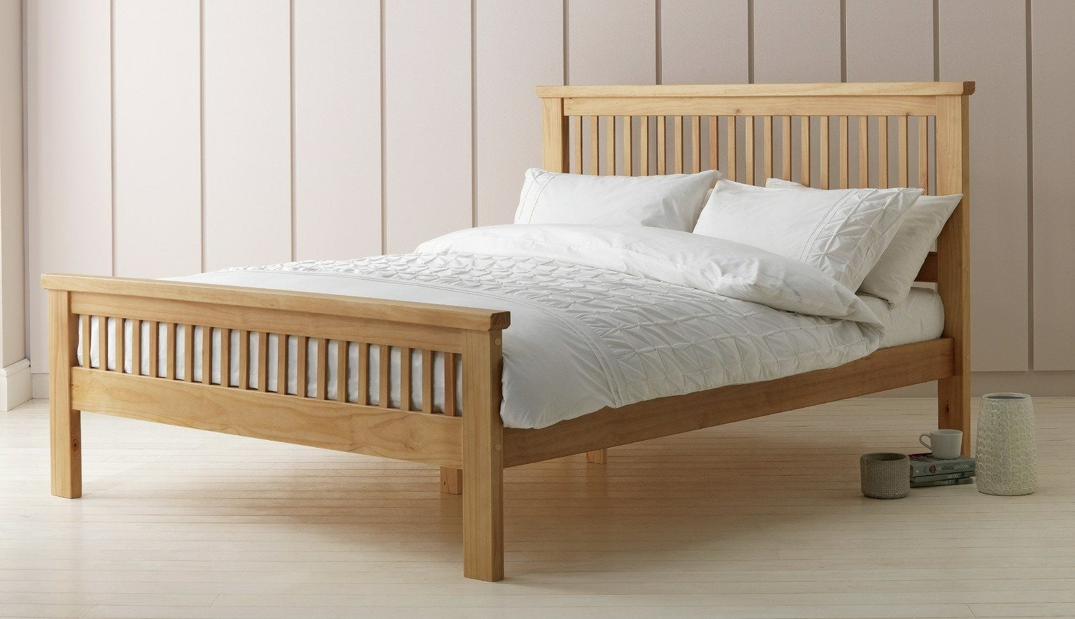 Home Aubrey Double Wooden Bed Frame - Oak Stain | style wooden bed double oak