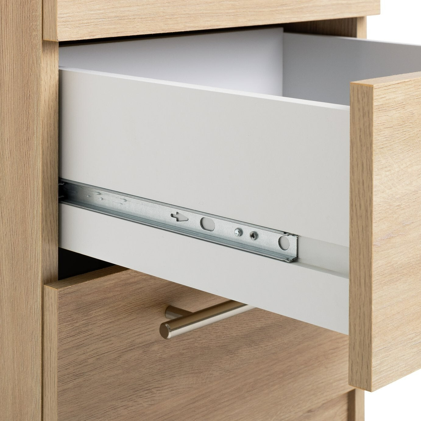 Home Brisbane 4 Drawer Chest Oak | Dresser for Bedroom Living Room ( B Grade )
