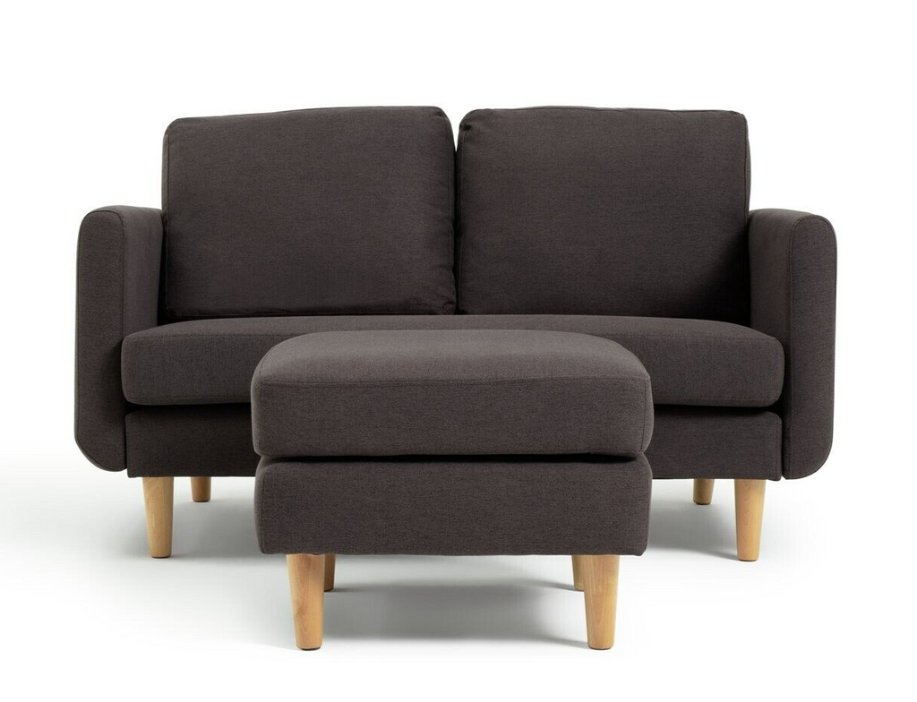 Habitat Remi Fabric 2 Seater Chaise Sofa in a box - Charcoal