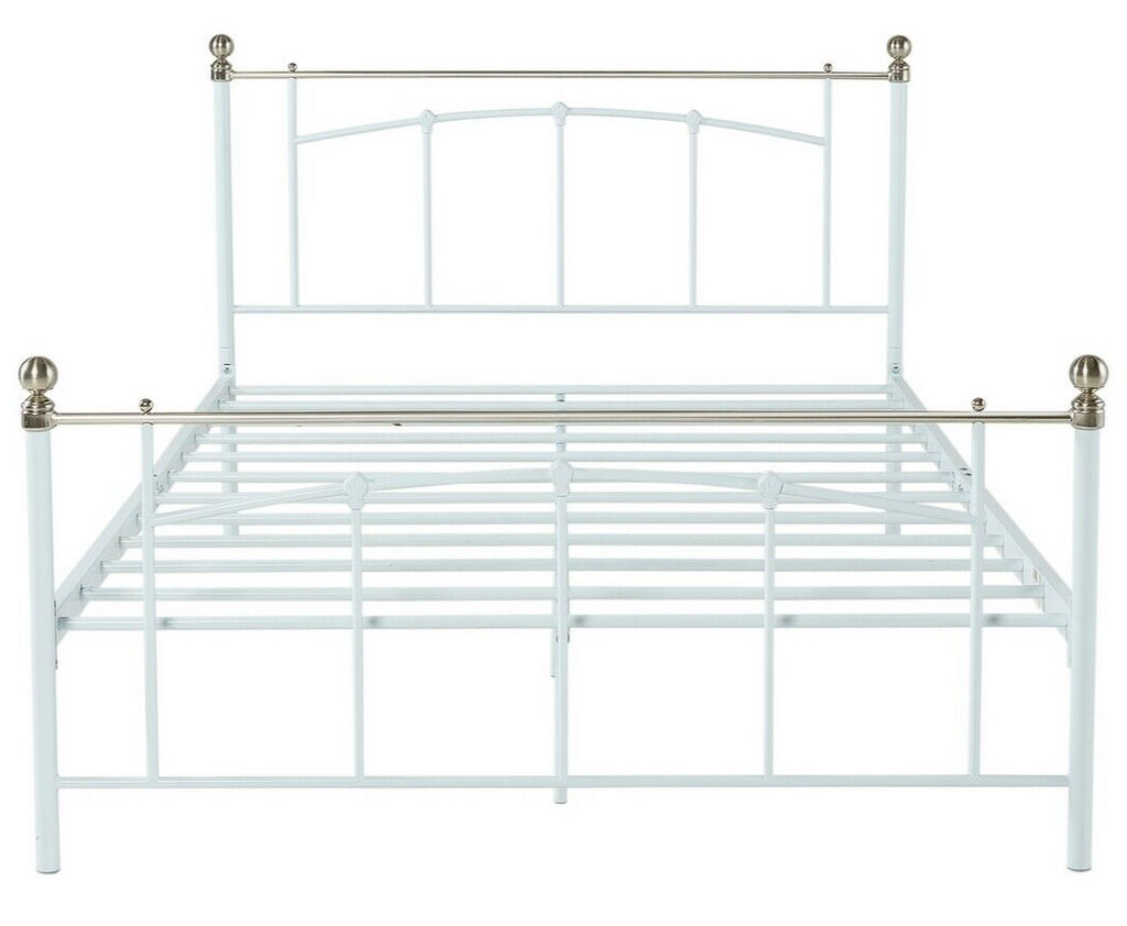 Yani Kingsize Metal Bed Frame - White With Kingsize 1000 Pocket Sprung Mattress