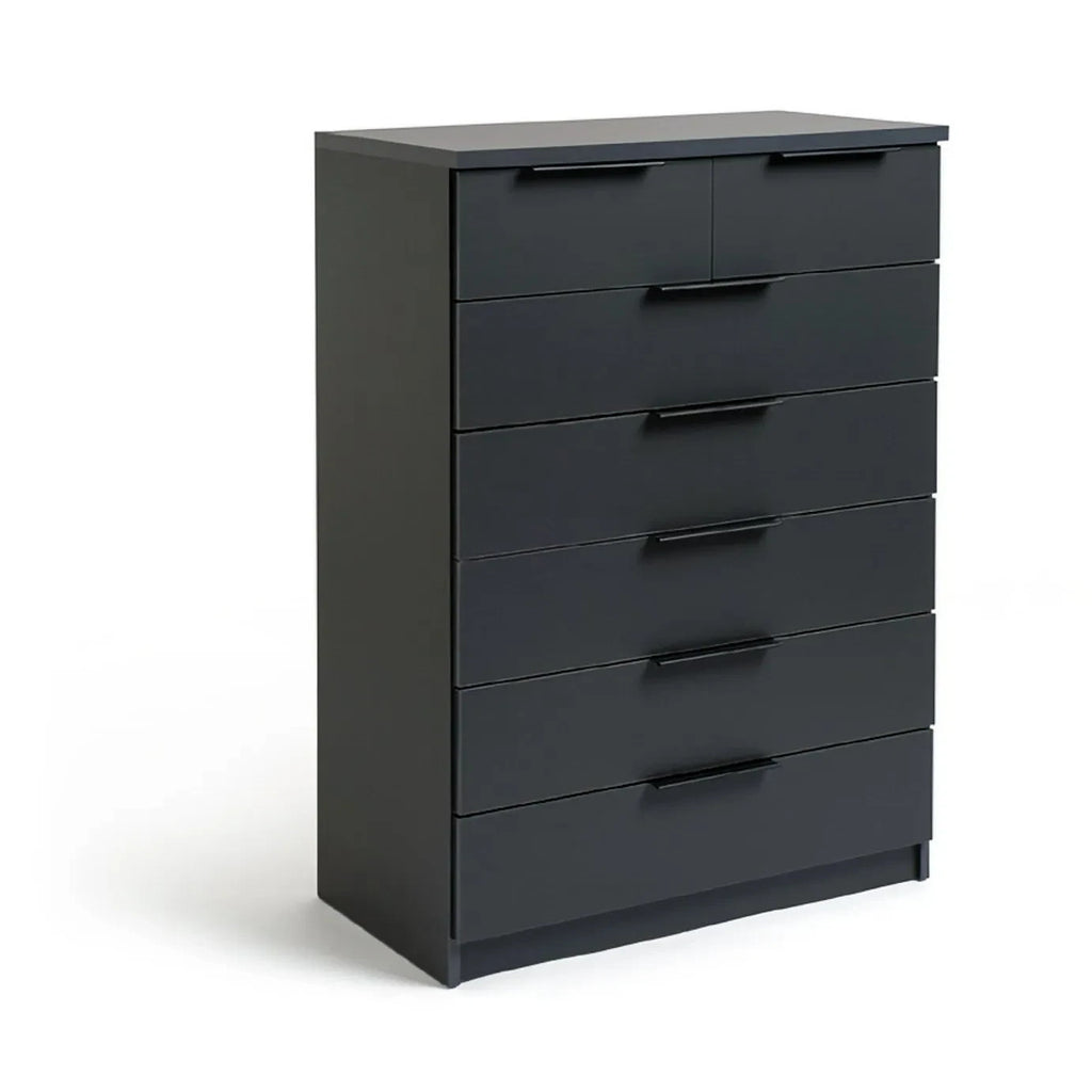Home Hallingford 5+2 Drawer Chest - Anthracite | narrow tall drawer unit