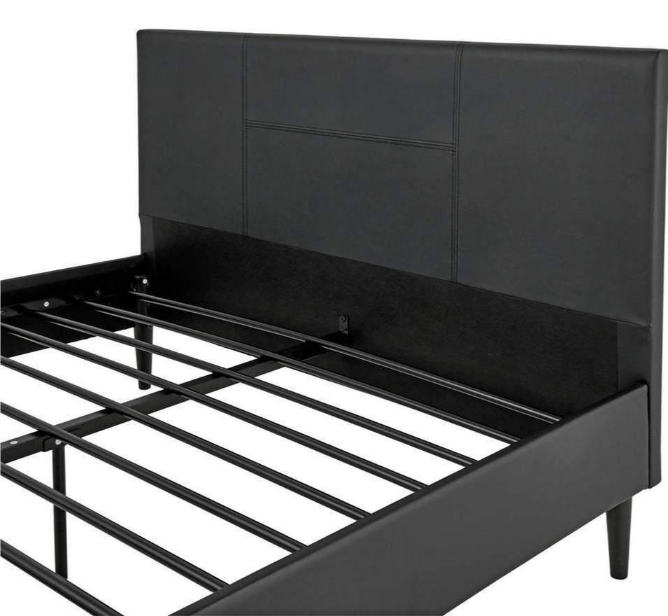 Home Skylar Double Bed Frame - Black | Metal Bed Frame for Bedroom or Guest Room