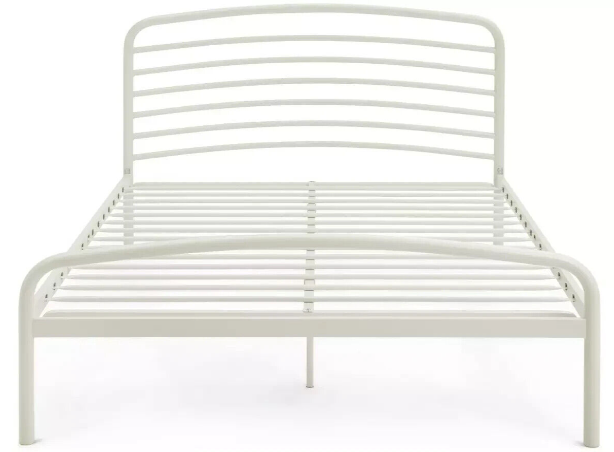 Jubilee Double Metal Bed Frame - Off White | Cream Metal Bed Frame Classic Style