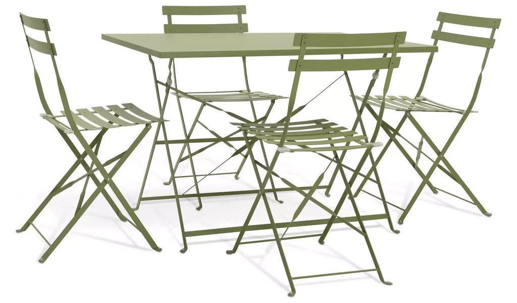 Habitat Eve 4 Seater Folding Metal Patio Set - Light Green | Outdoor Garden Set