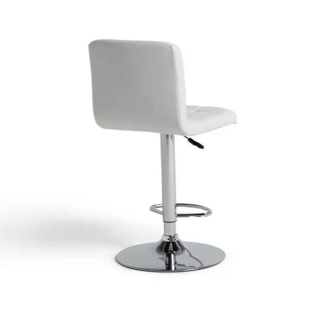 Nitro Bar Stool - White | Modern White Kitchen Breakfast Bar Chair Chrome Base