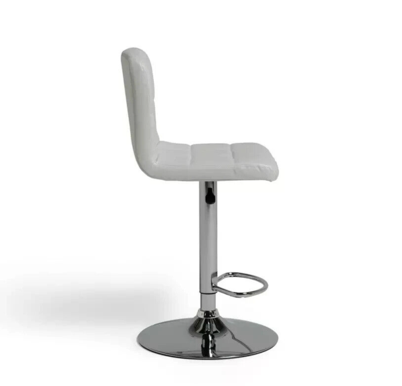 Nitro Bar Stool - White | Modern White Kitchen Breakfast Bar Chair Chrome Base