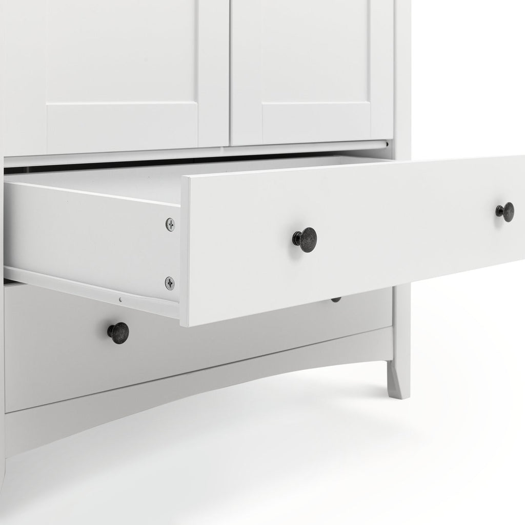 Minato 2 Door 2 Drawer Wardrobe - White | compact white wardrobe