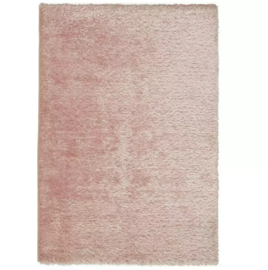 Habitat Plain Blush Shaggy Rug - 230x160cm | Soft Pink Large Living Room Carpet