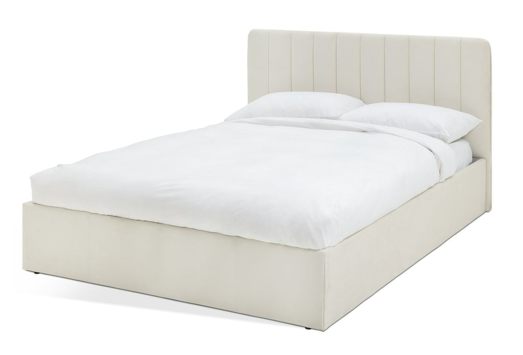 Home Pandora Small Double End Lift Ottoman Bed - Cream | lift-up storage bed