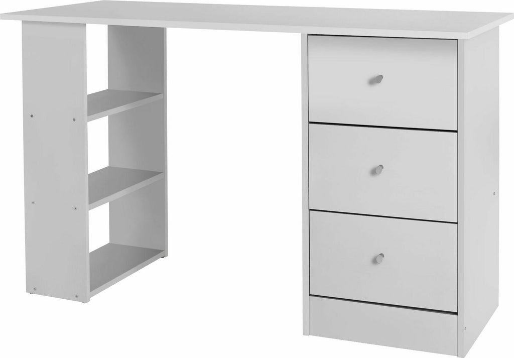 Malibu 3 Drawer Office Desk - White