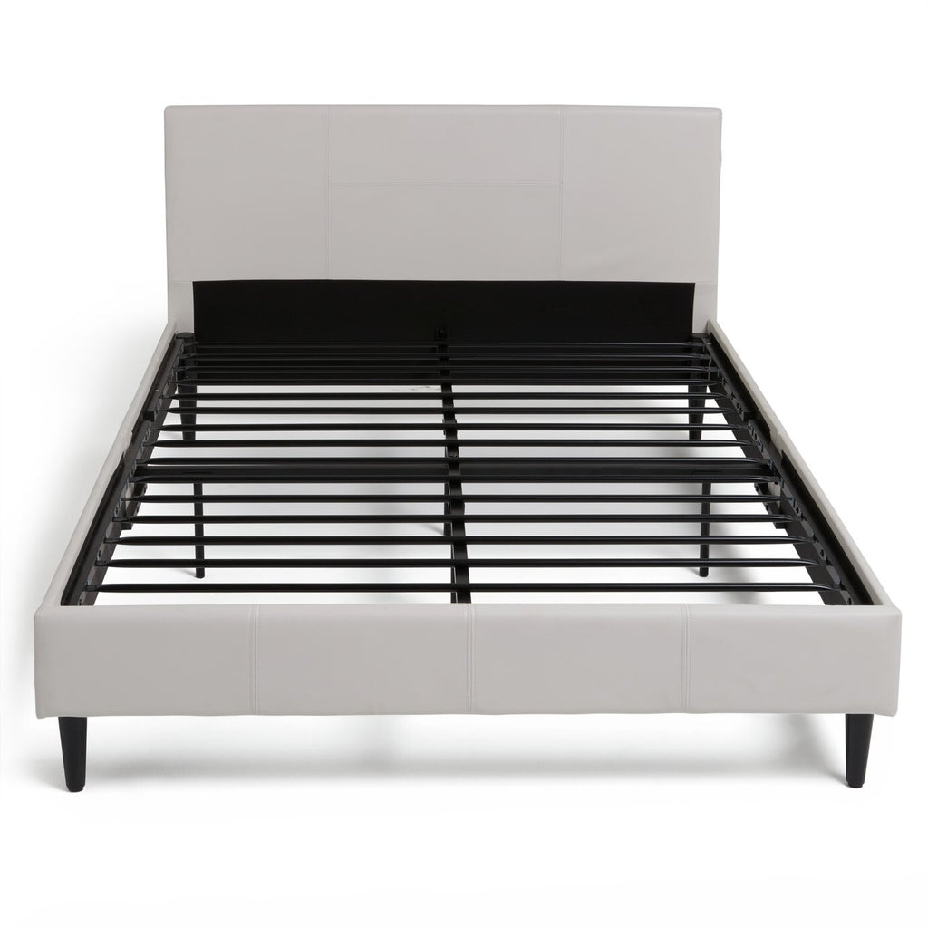 Home Skylar Double Bed Frame White | Sturdy Bedroom Furniture Base with Mattress