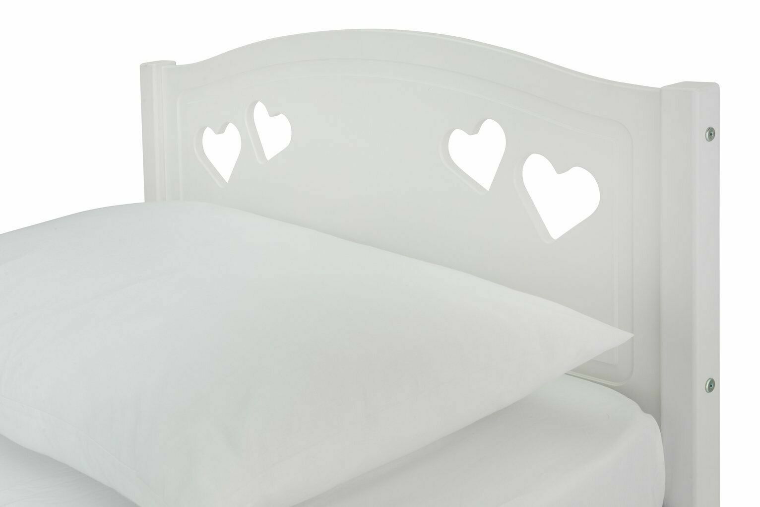 Mia Single Bed Frame - White With Memory Foam Mattress