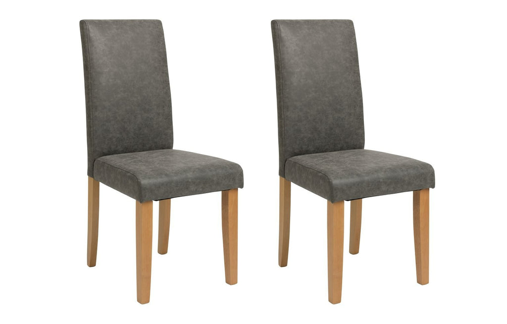 Home Pair of Faux Leather Dining Chair - Charcoal | Set of 2 modern chairs